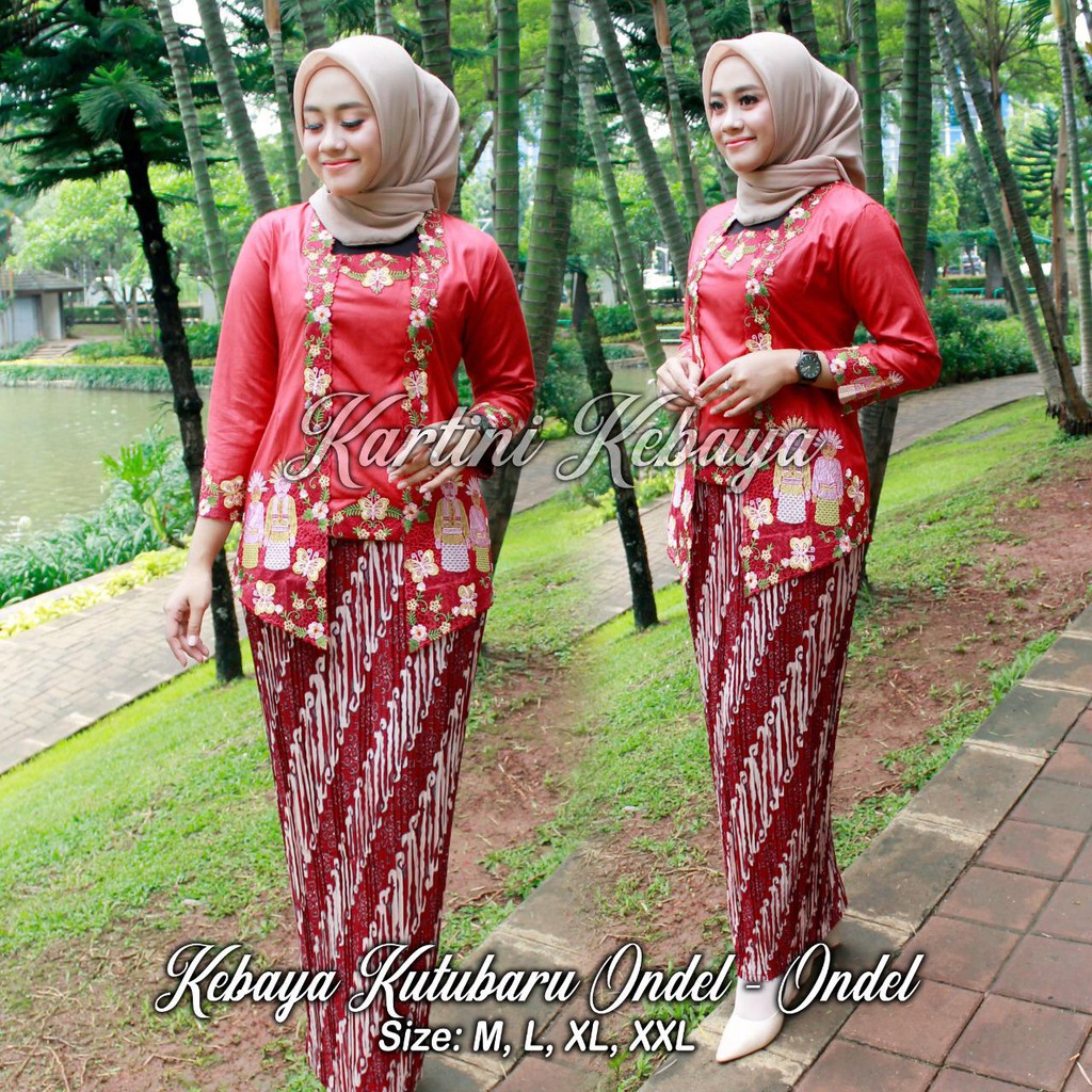 1sett Kebaya Encim ondel_ondel dan ima | Shopee Indonesia