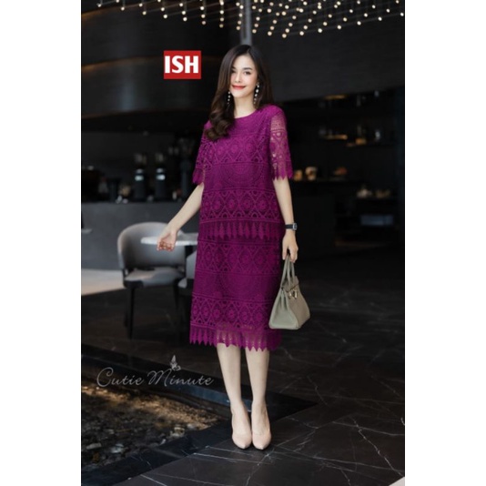 SETELAN CUTIE MINUTE WANITA ONE SET BAHAN BROKAT PREMIUM BANGKOK