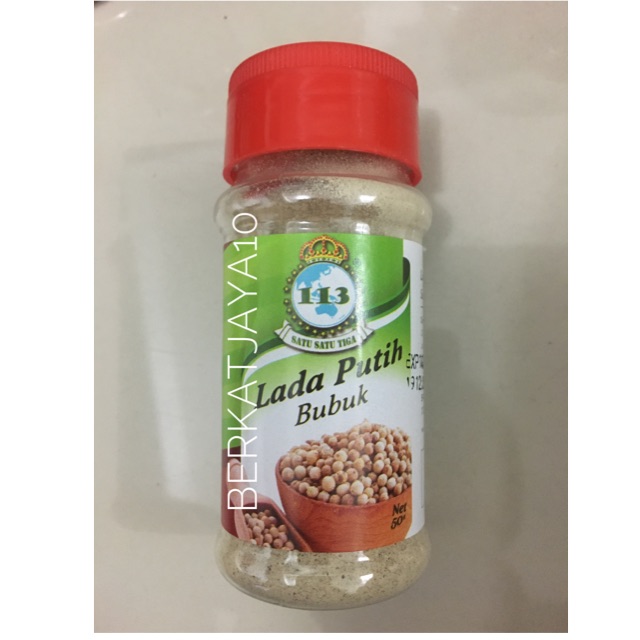 Bumbu Masak 113 Lada Putih Bubuk Satu Satu Tiga 50 gr