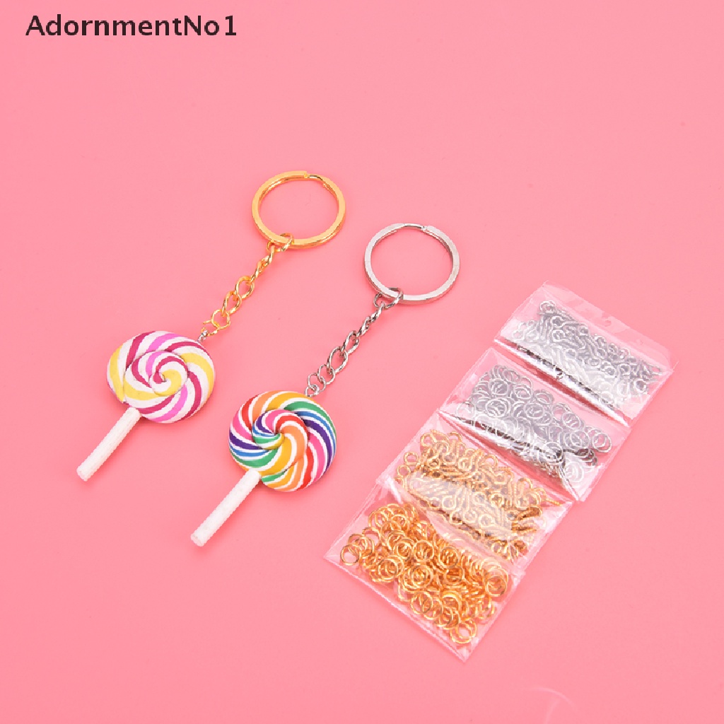 (AdornmentNo1) 220pcs / Set Gantungan Kunci + Rantai + Jump Ring + Sekrup + Eye Pins Bahan Resin Untuk Kerajinan Tangan DIY