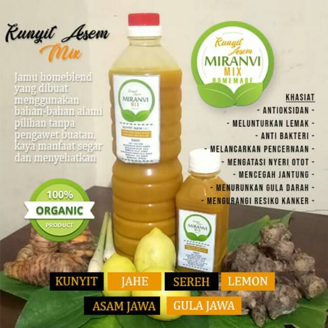 Jamu Kunyit Asam Mix Miranvi 250ml Indonesia