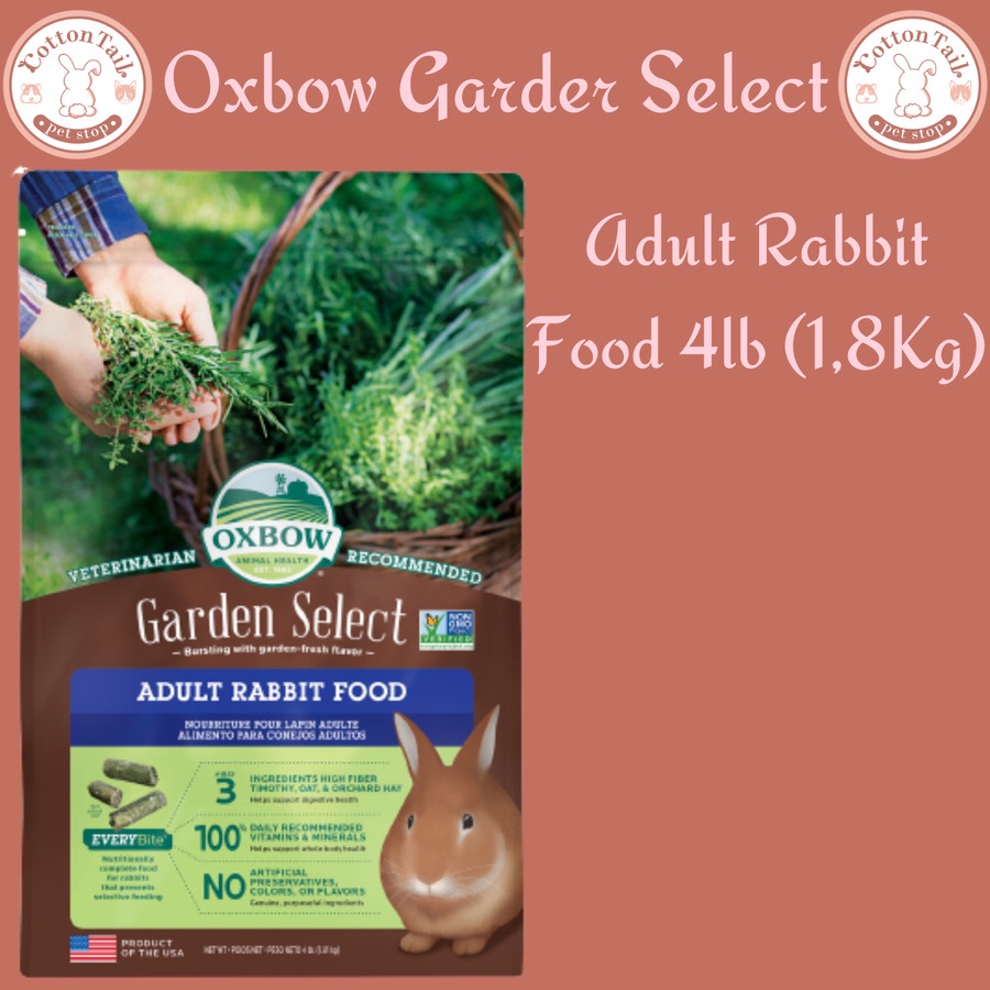 Oxbow Garden Select Adult Rabbit Food 4lb 1.8kg Makanan Kelinci Oxbow