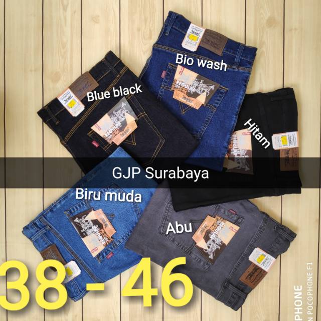 Celana jeans big size jumbo melar size 38 - 46