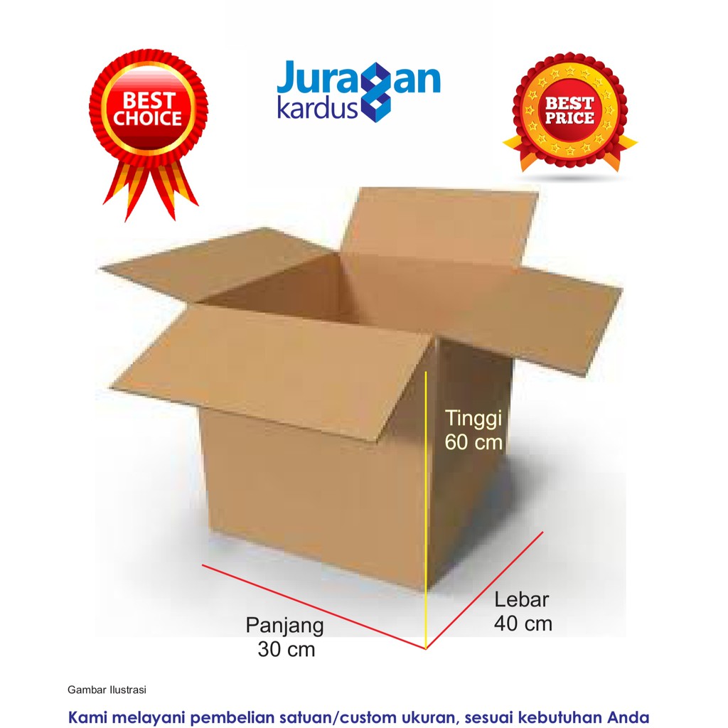 

Kardus Polos 40x30x60 cm