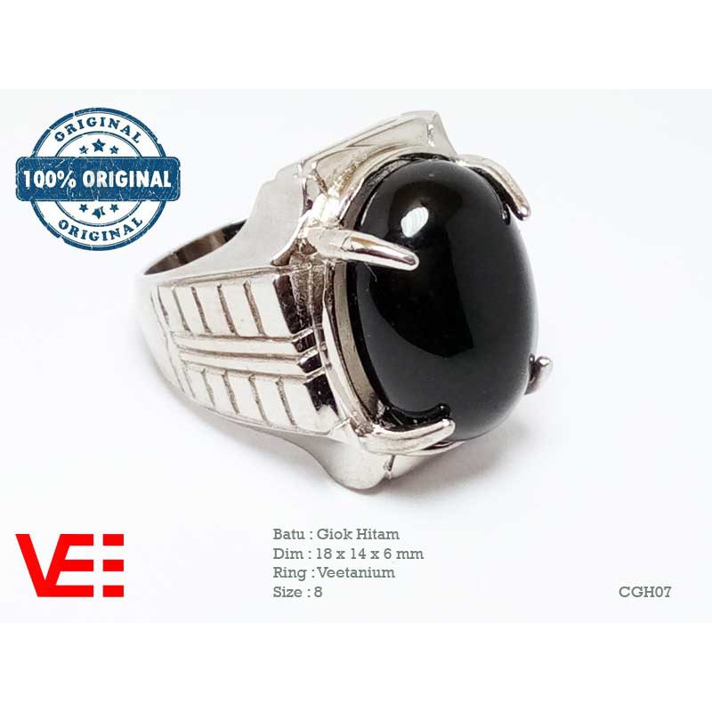 VeE Cincin Pria Batu Giok Hitam - Batu Akik CGH07