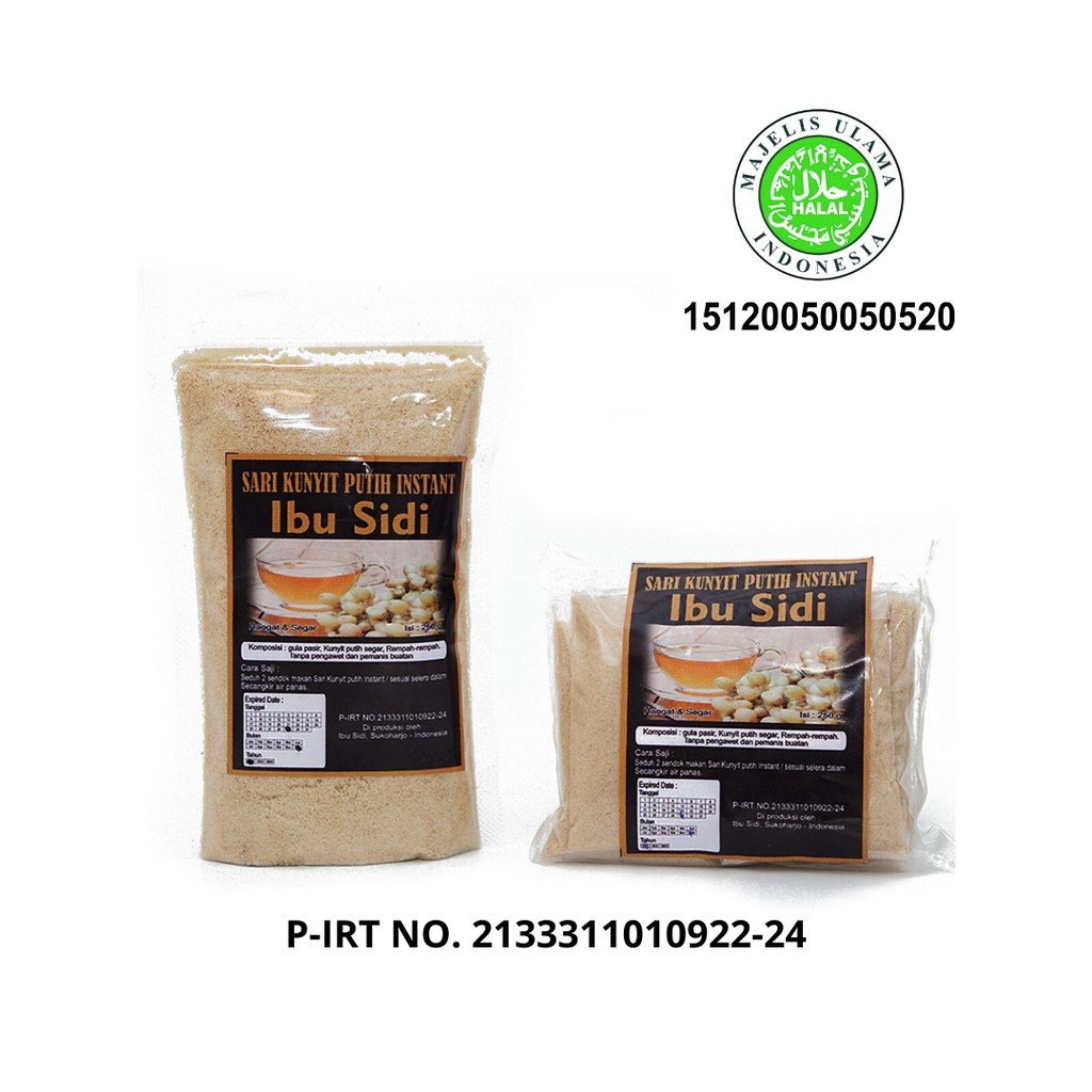 

SARI KUNYIT PUTIH INSTANT IBU SIDI MINUMAN HERBAL KHAS SOLO