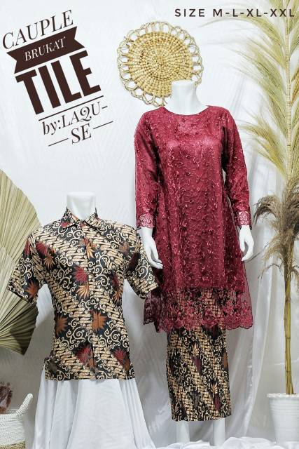 REALPICT KEBAYA TULLE COUPLE LAQUSE/KEBAYA TUNIK TULLE/KEBAYA COUPLE TERBARU/KEBAYA/KEMEJA BATIK