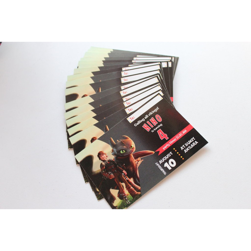 undangan toothles / undangan custom toothless / invitation toothles