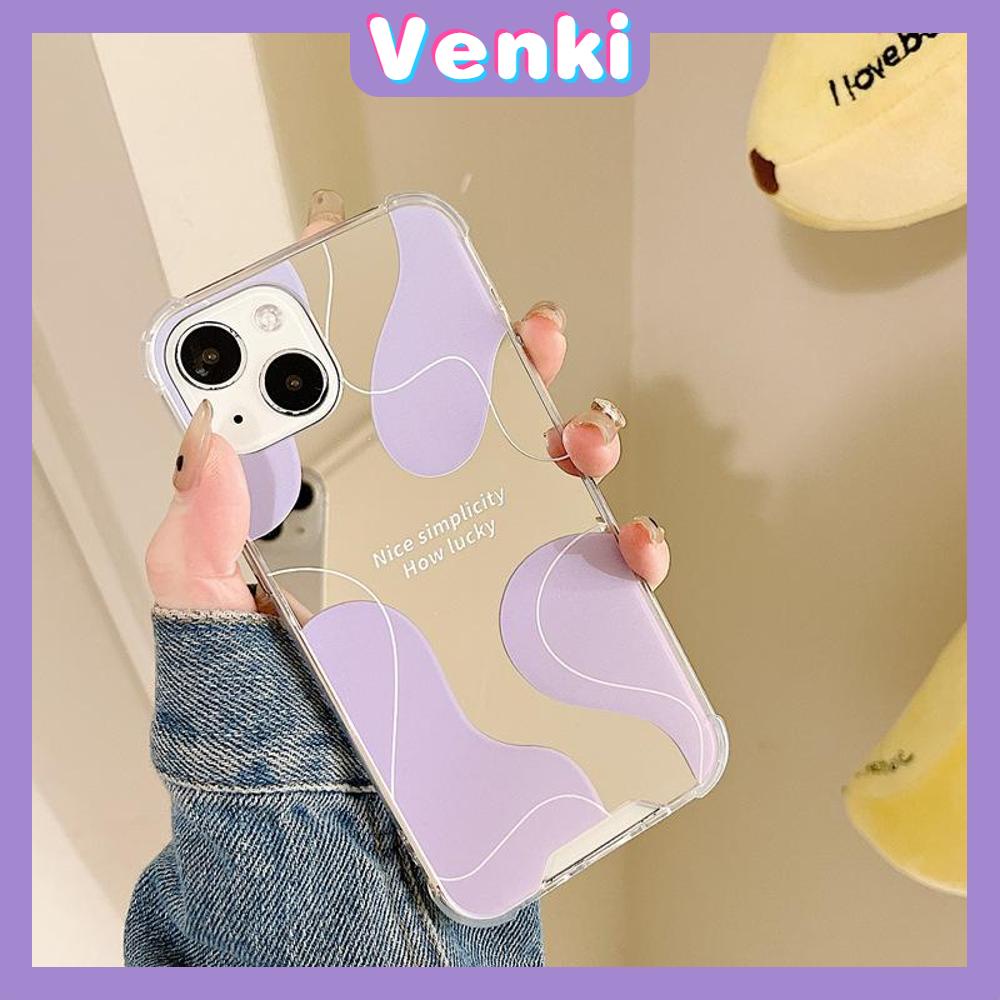 iPhone Case Luxury Acrylic Mirror Airbag Shockproof Protection Camera Romantic Purple Simple Compatible For iPhone 11 Pro Max 13 Pro Max 12 Pro Max 7Plus xr XS Max