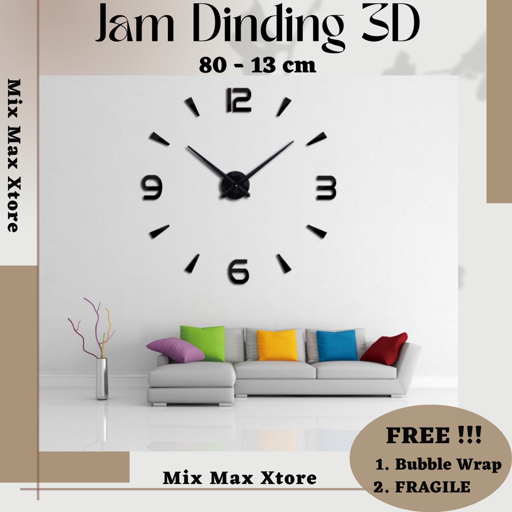 Jam Dinding Besar DIY Giant Wall Clock 80-130cm (DIY-104) / Jam Dinding Aesthetic / Jam Dinding Tempel / Jam Dinding Unik