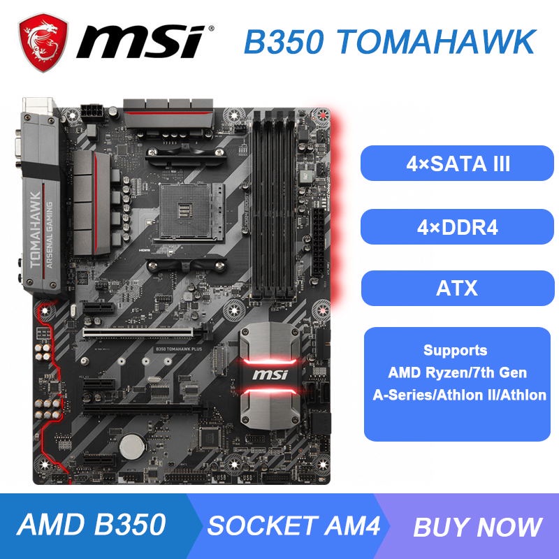 PREORDER AM4 Motherboard RYZEN 5 5600 cpus MSI B350 TOMAHAWK Motherboard Socket AM4 DDR4 64GB PCI-E 
