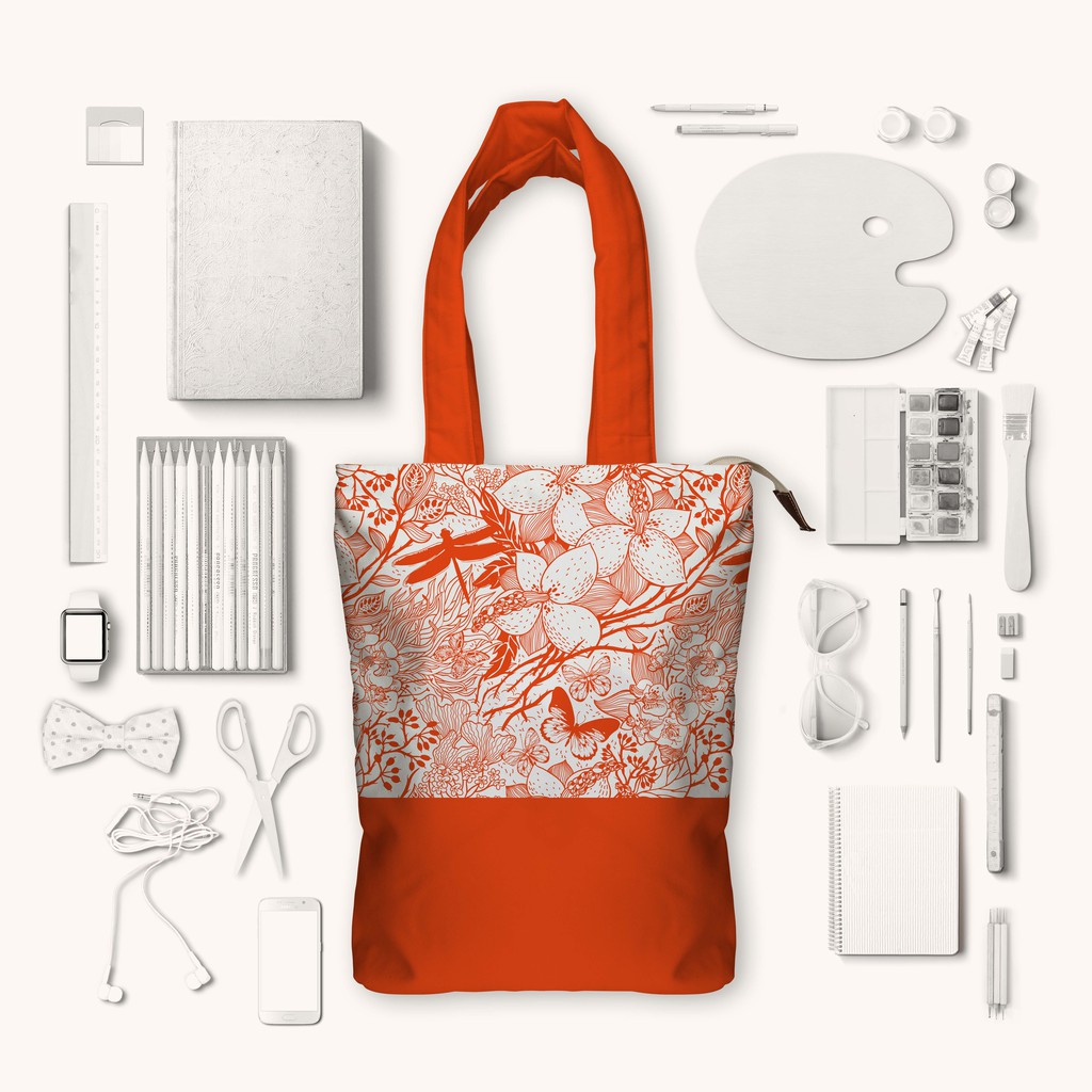 Tote Bag Kanvas Libelle Oranye