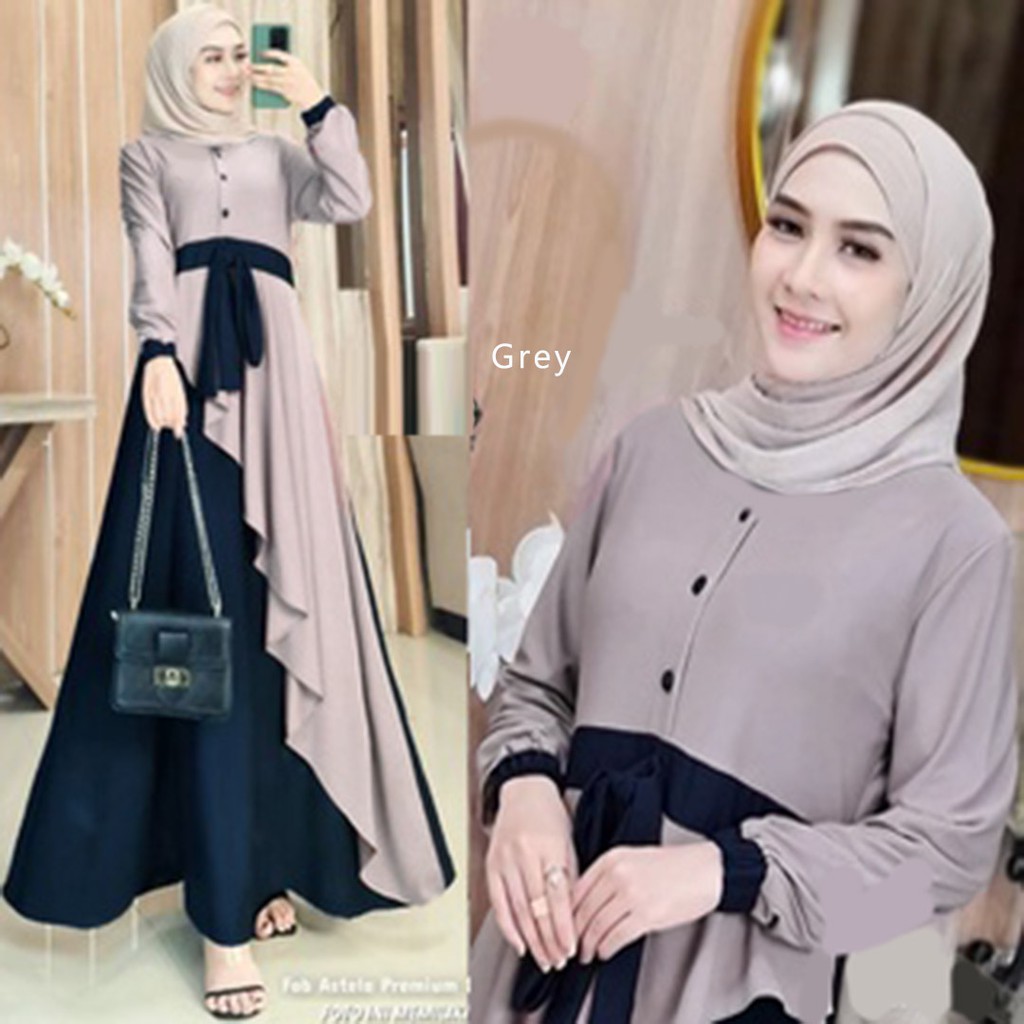Keisha Dress Muslim Wanita Premium  | Bahan Crepe premium | COD-2