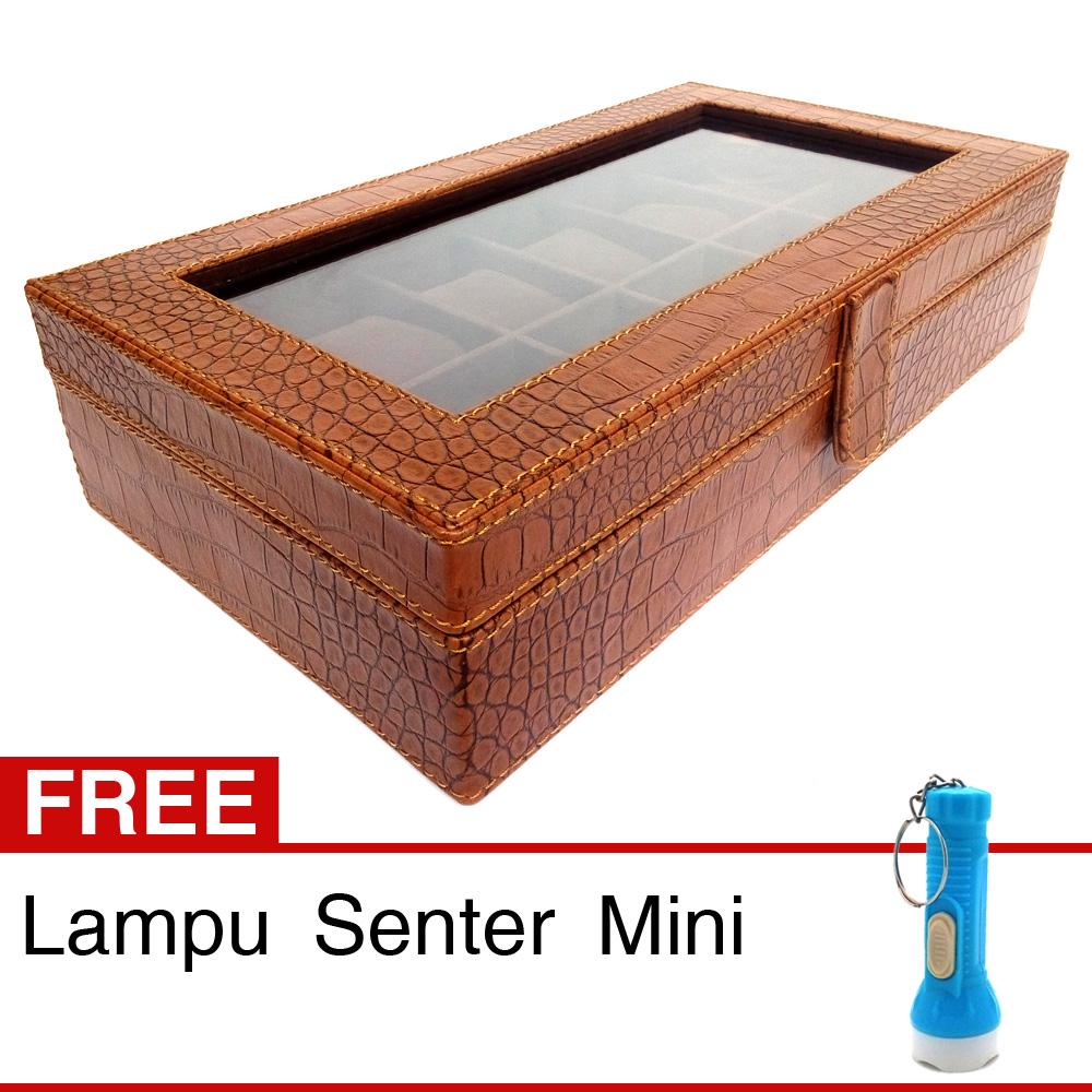 [Kualitas Super] Kotak Jam Tangan Isi 12 Crocodile Jumbo - Free Senter Mini