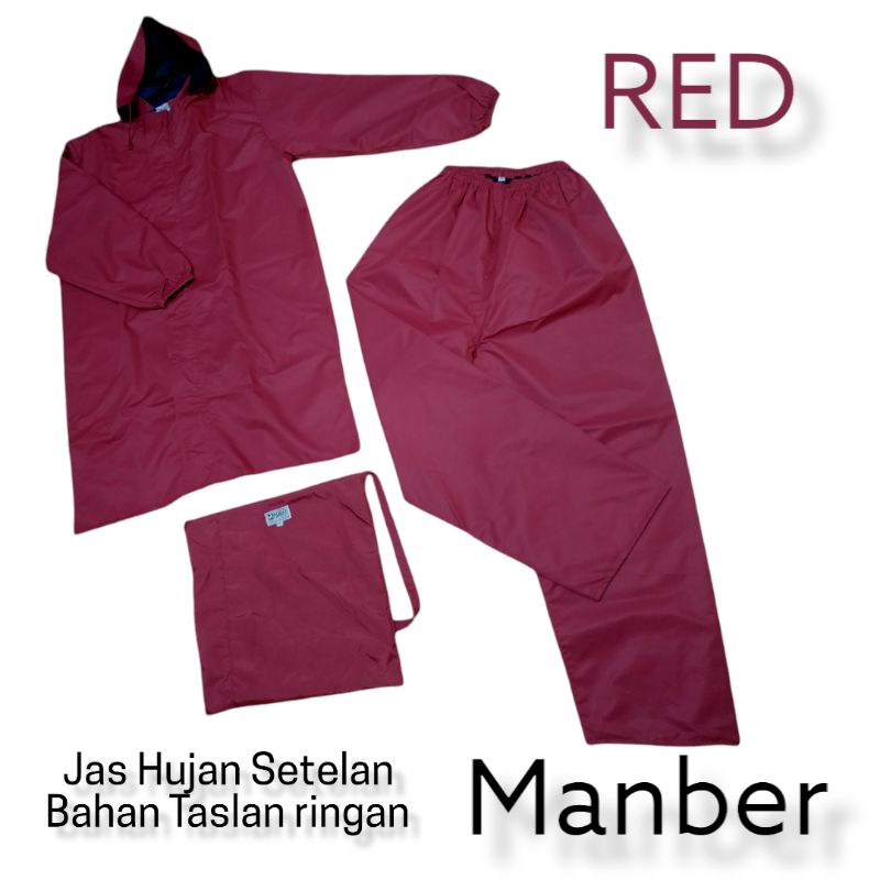 MANBER Jas Hujan Pria Wanita / Setelan Jas / Jas Hujan Premium Bahan Taslan / Jas Hujan Anti Bocor