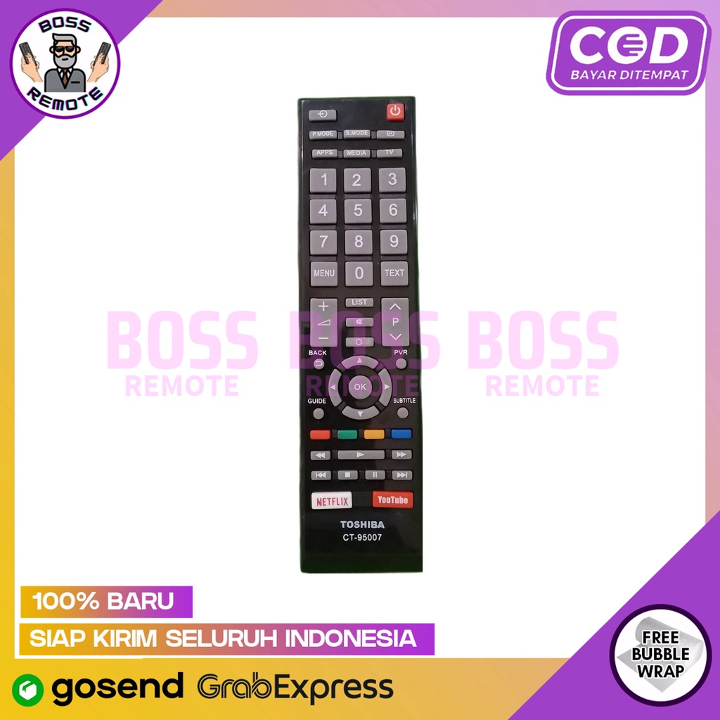 REMOTE TV TOSHIBA REGZA LCD LED Android Smart TV Netflix YouTube CT-95007 GRADE ORIGINAL