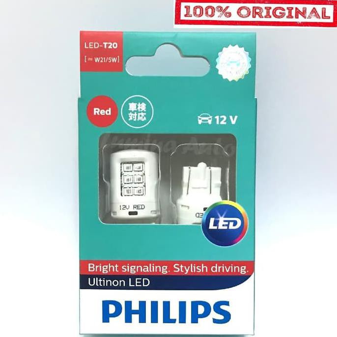 TERMURAH PHILIPS VISION LED W21/5W ( T20 ) - LAMPU REM MOBIL / STOPLAMP #3