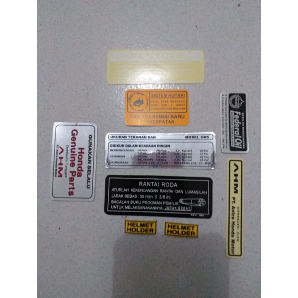 STIKER EMBLEM LOGO AKSESORIS DETAIL PELENGKAP PENTING MOTOR HONDA GRAND PRIMA STAR BULUS IMPRESA WIN