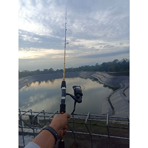 termurah laris 1 set reel atom joran pancing ul ultralight lentur murah fiber padat solid Ajiro Ninja Ultralight 165 180 198  210 cm