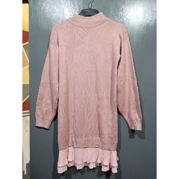 tunik rajut wanita rajut kepang cable manset rajut lidi tunik rajut velvet