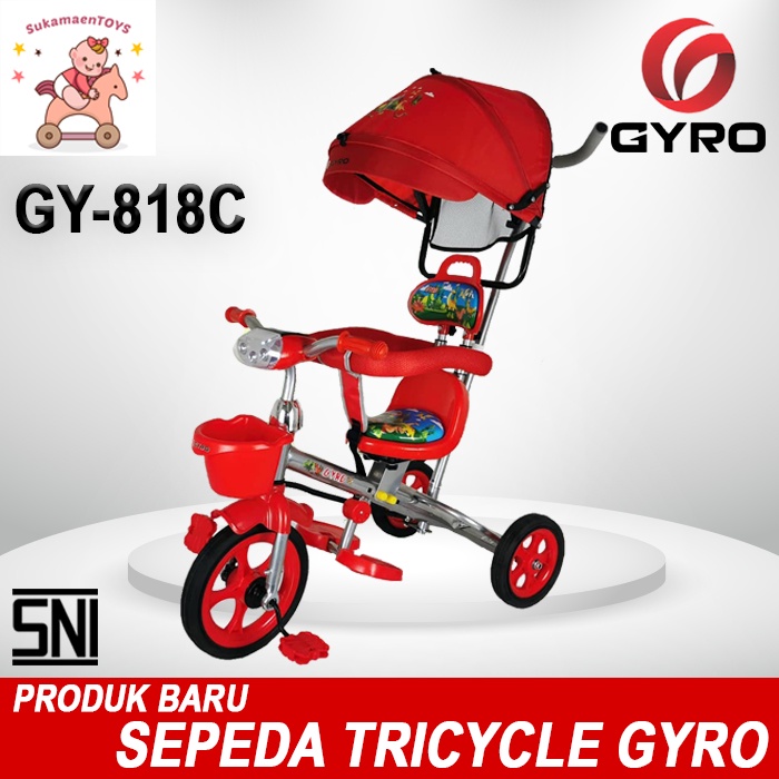 SEPEDA TRICYCLE STROLLER ANAK GYRO GY 818C Merah - SNI