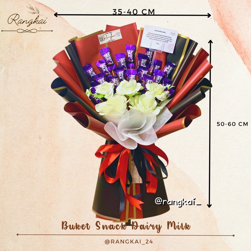 Jual BUKET SNACK ( Dairymilk Mini, Bunga Artificial , Boneka) BUKET