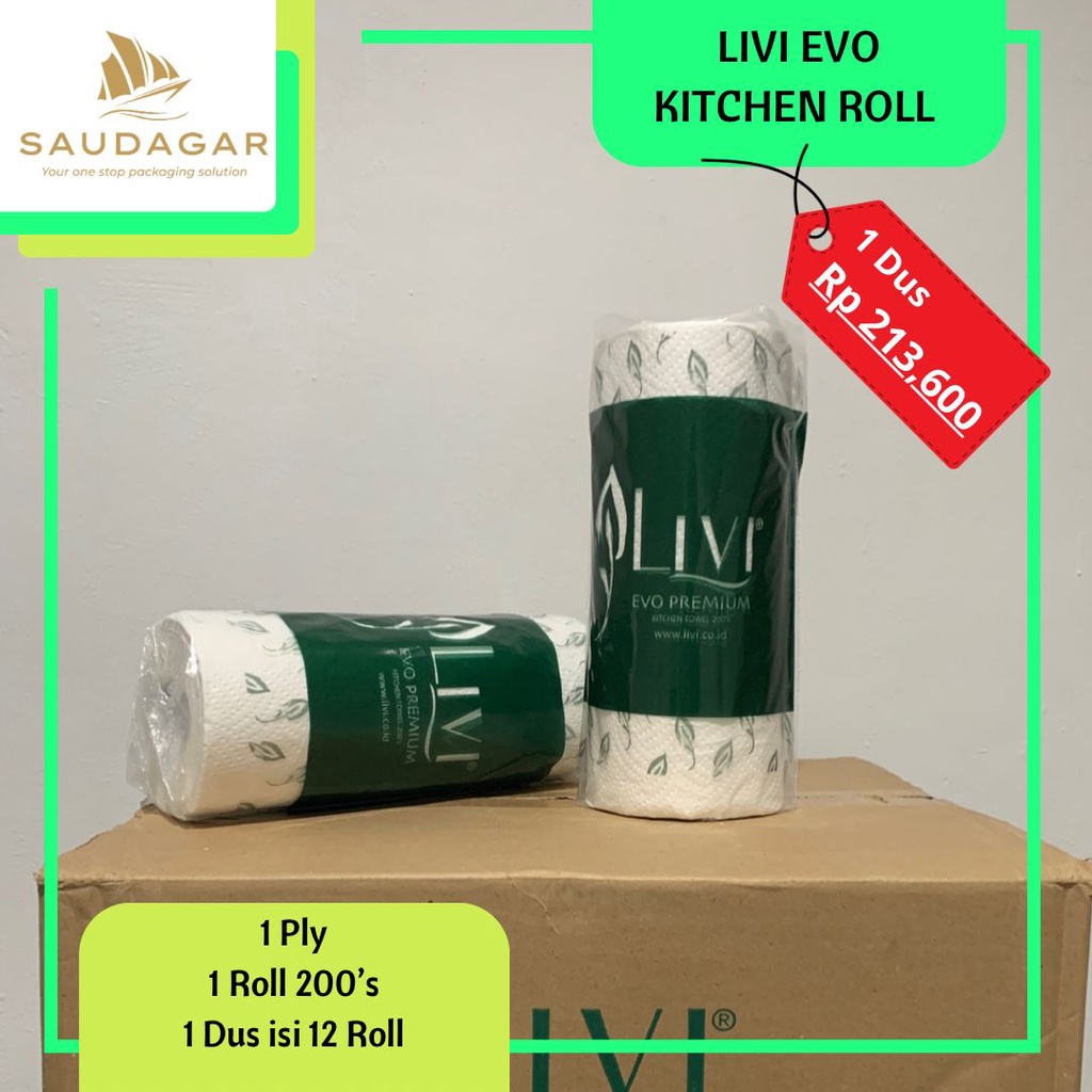 Tissue Dapur Serap Minyak Livi / Livi Evo Kitchen Towel Roll