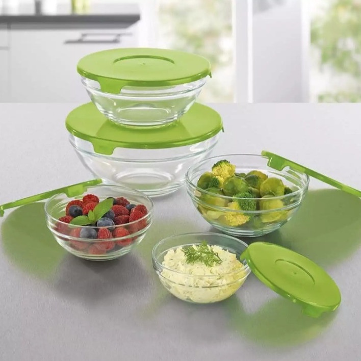 Mangkok Beling Bahan Tebal / Kimglass Imperial Bowl Set 5 in 1