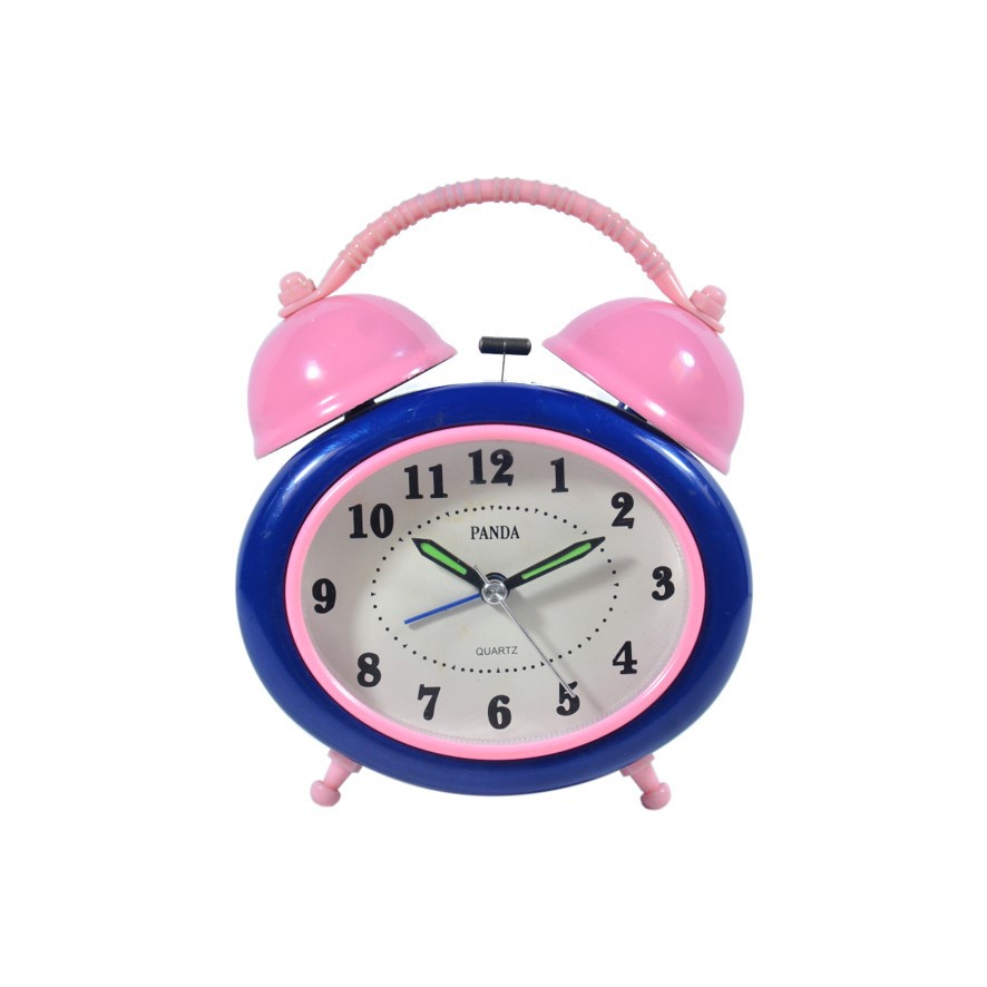 Jam Meja Weker Alarm Clock Modern 12 cm Biru Free Baterai