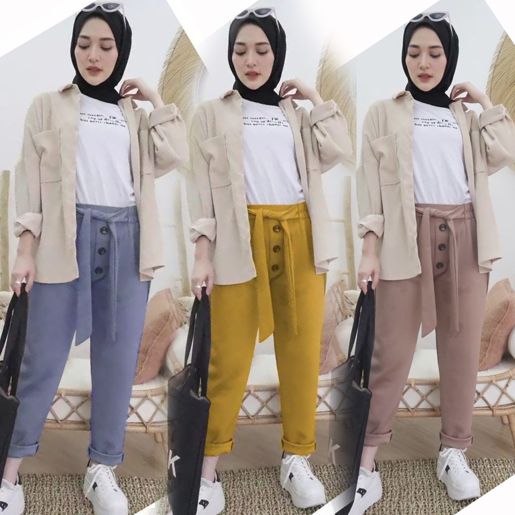 EXLIN PANTS // BUTTON PANTS // GEYN BASIC PANTS KANCING