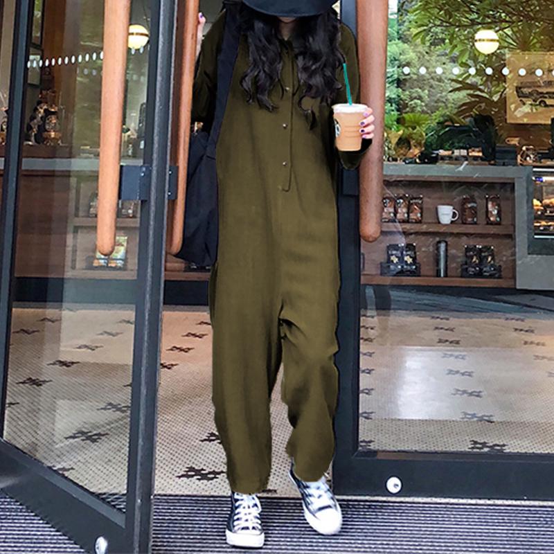 Jumpsuit Wanita Casual Lengan Panjang Model Lebar Baggy Jumpsuit Wanita Casual Lengan Panjang Model Lebar Baggy