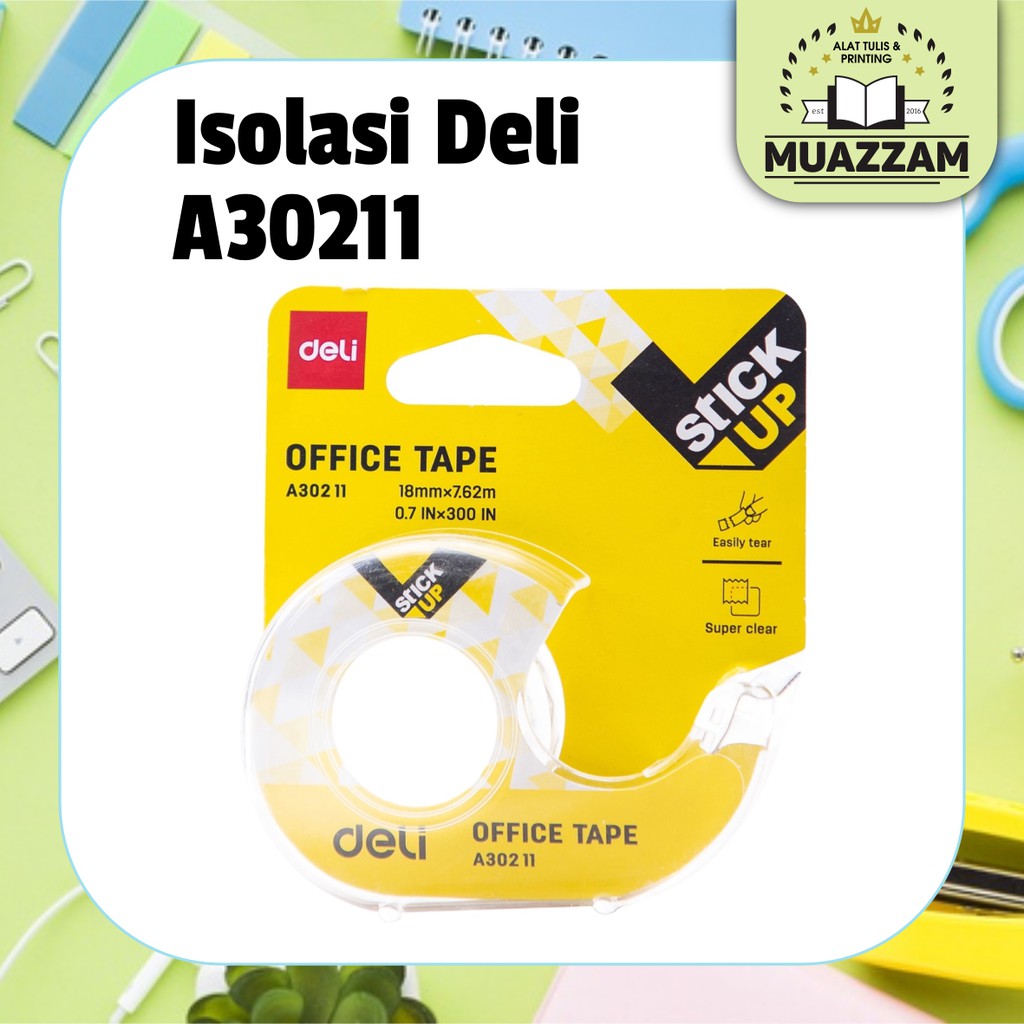 

Deli Dispense Tape Isolasi Kantor Transparan Super Bening EA30211