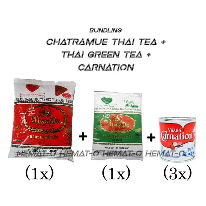 

Bundling C1 (Chatramue THAI TEA + THAI Green TEA + Carnation) Hemat-O - tth1580