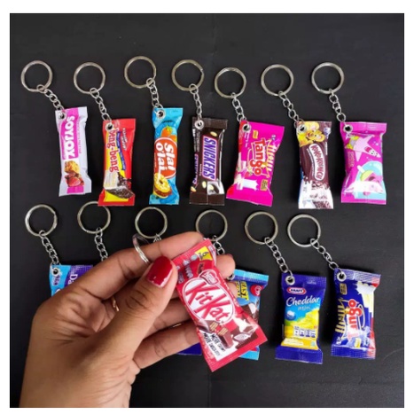 GANTUNGAN KUNCI SNACK MINIATUR MAKANAN UNIK LUCU
