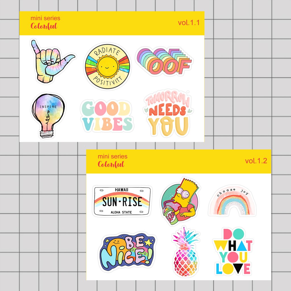 

Stiker Tumblr HP aesthetic / Stiker Laptop custom / stiker HP / Stiker Kpop | COLORFUL MINI 1