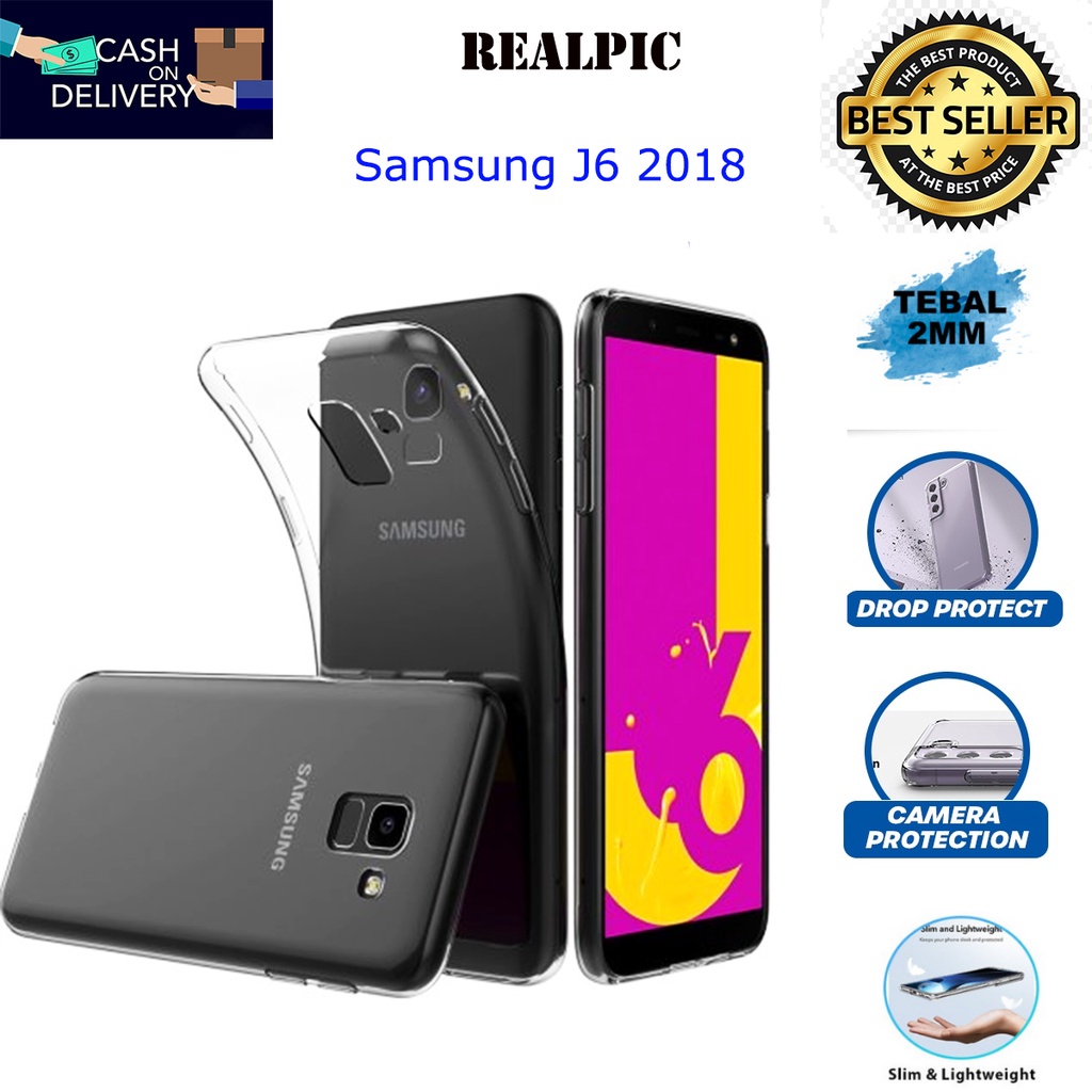 Case Samsung Galaxy J6 2018 Casing Clear HD KETEBALAN 2MM BENING TRANSPARAN TPU Premium Softcase