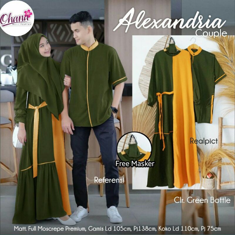 baju muslimah keluarga alexandria couple. couple gamis dan koko alexandria