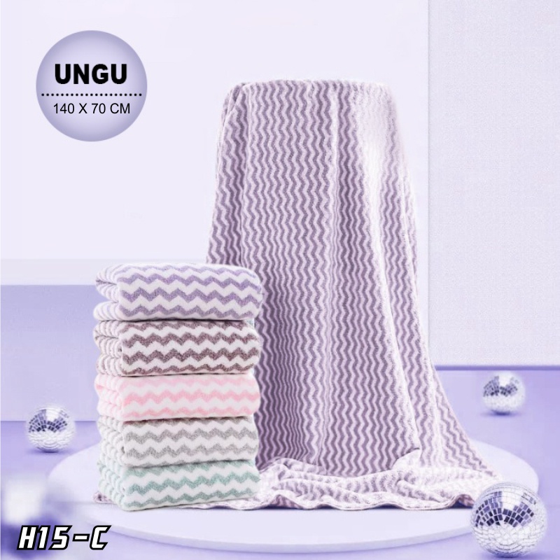 Handuk Mandi Tebal Lembut Halus Bath Towel Handuk Dewasa Bayi Motif Diamond ZigZag Handuk Mandi Daya Serap Tinggi WHFURNITURE