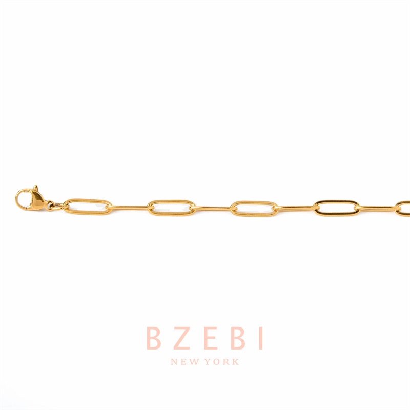 BZEBI Kalung Kabel Baja Titanium 18k Gold Gaya Korea Untuk Hadiah Ulang Tahun Wanita 861c