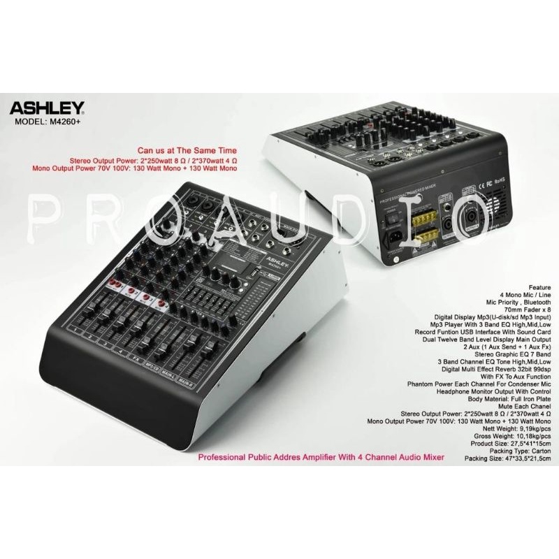 Power Mixer Ashley 4 Channel M 4260 + M4260 + M4260+ Ashley Original