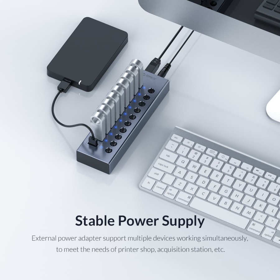 ORICO BT2U3-10AB 10 port USB Hub With Individual Switches