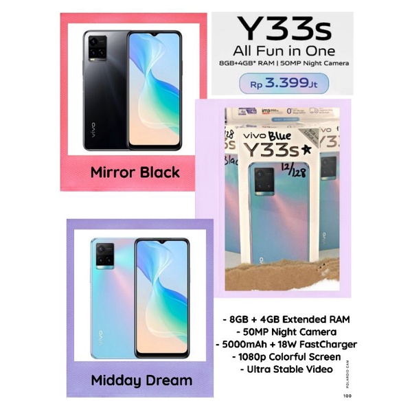 VIVO Y33s [ 12GB RAM 50MP Night Camera  ]