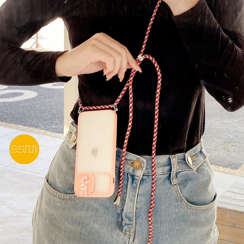【3D Lens Protection Board】Lanyard Case Tali OPPO RENO4 RENO4F RENO5 A5S A7 A12 A11K A52 A92 A5 A9 A53 A33 A15-5