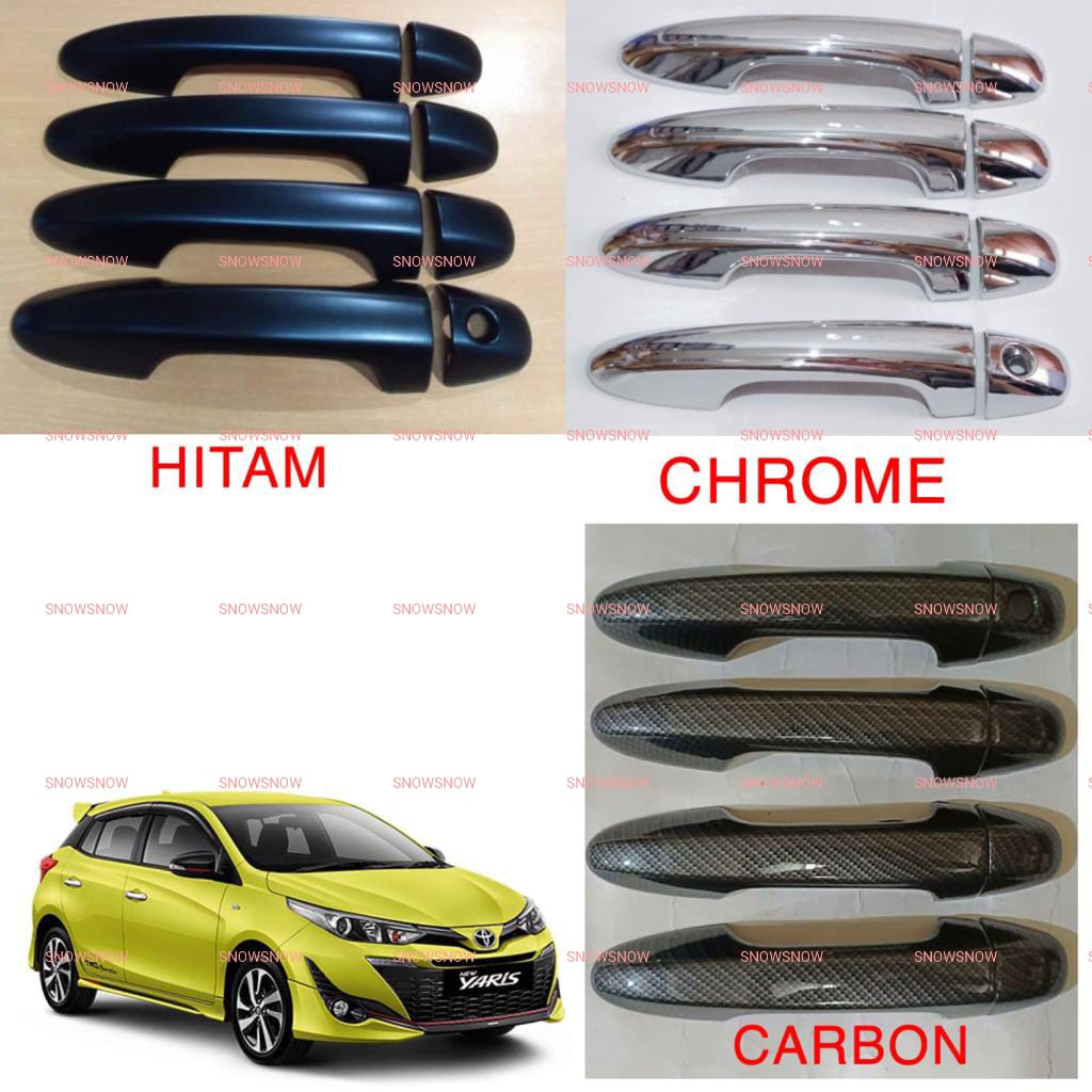 Handle Cover New Yaris 2018 2020 2022 2023 Up Hitam Chrome Carbon