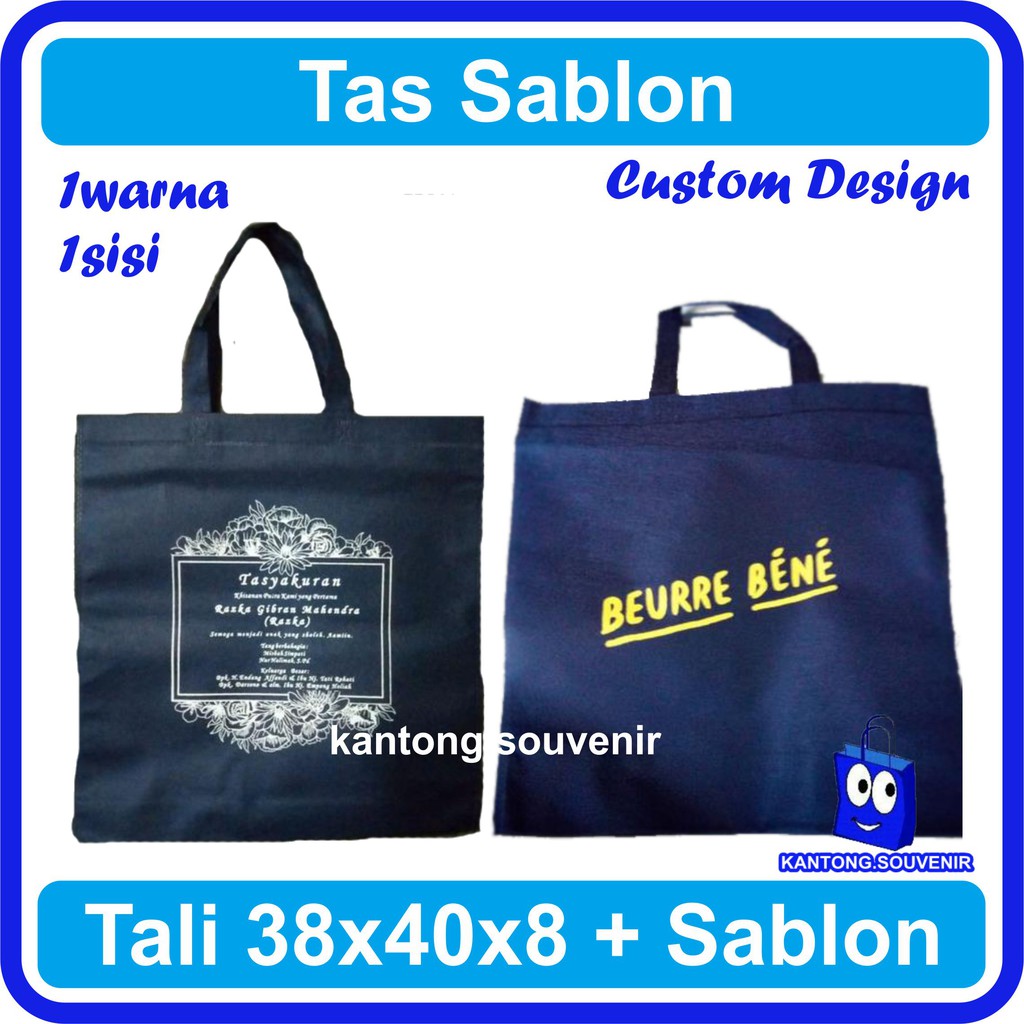 

Goodie bag promo tali ukuran 38x40x8 cm plus sablon