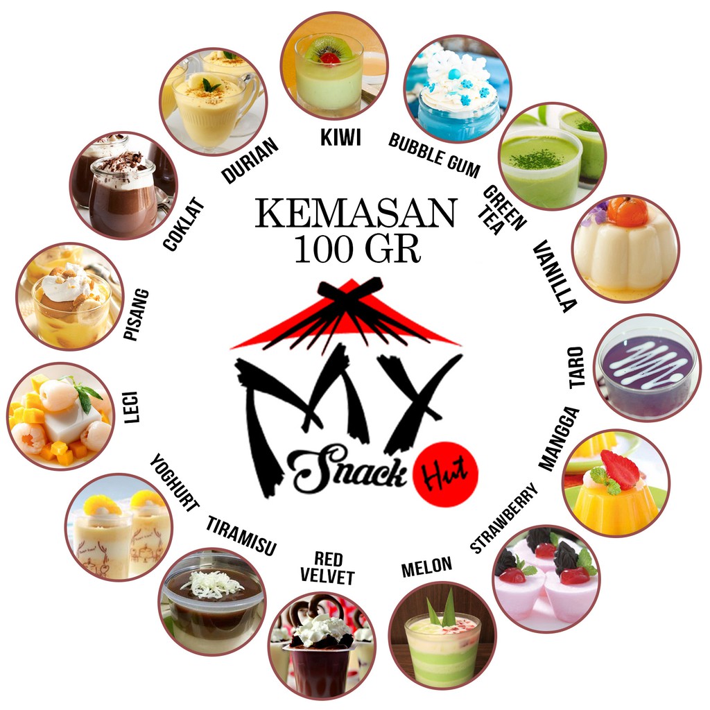 

PREMIX SILKY PUDDING 100GR BUBUK SOFT PUDING TARO MANGGA ALMOND LECI SEDOT PUDOT PUYO LEMBUT HALAL
