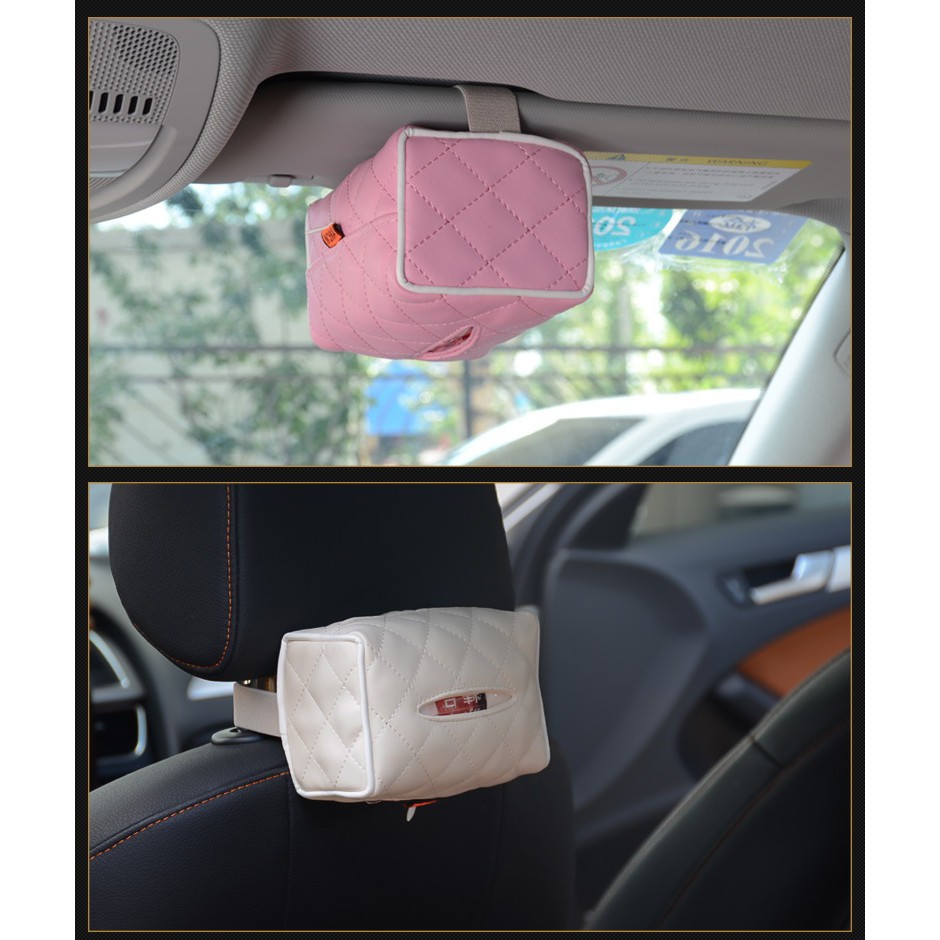 Kotak Tempat Sarung Tisu Tissue DAD Passion Flower Gantung Belakang Jok Sunvisor Mobil KULIT