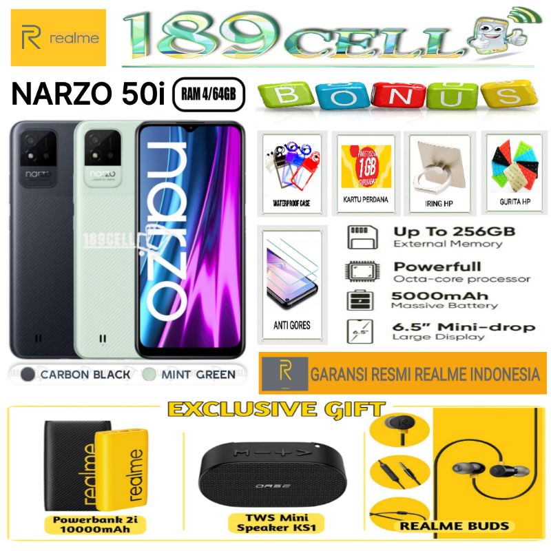 REALME 5i RAM 3/32 | REALME NARZO 50i 4/64 GB | Narzo50i Prime 3/32 GARANSI RESMI REALME INDONESIA