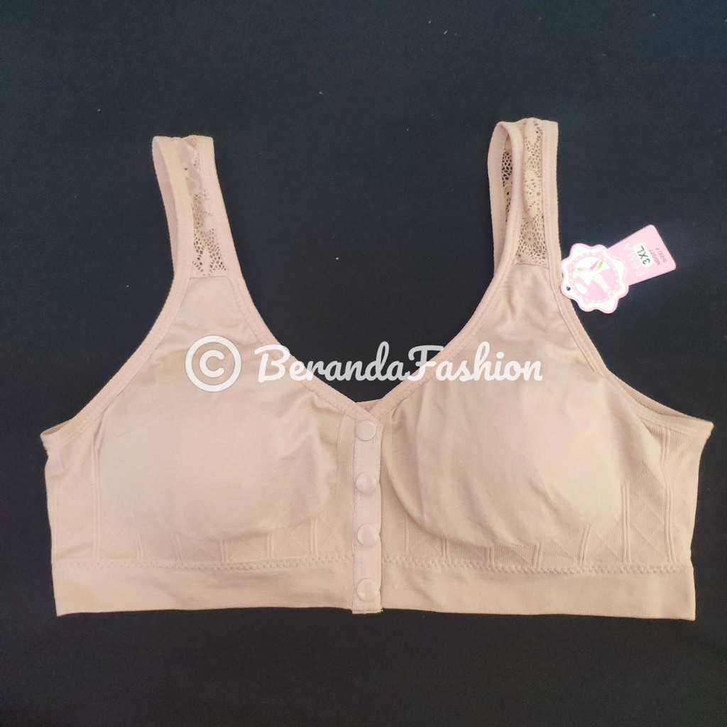 Sport bra menyusui bralette Fema kancing 4 katun rajut size XL-3XL-5