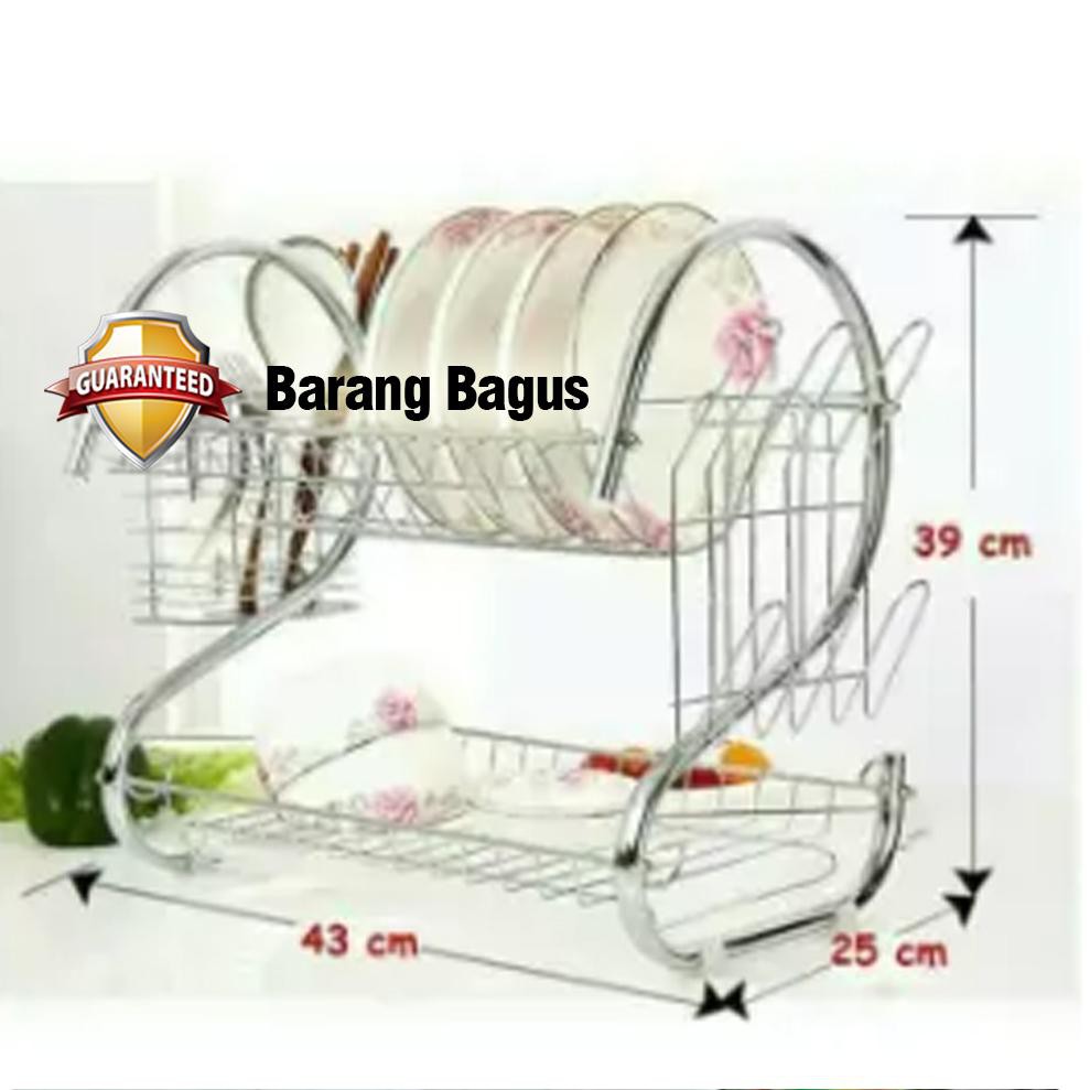 Rak Piring Stainless 2 Susun / Rak Piring / Rak Piring Stainless
